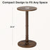Homleke 12" Round Side Table, Solid Wood Pillar with Wood Top & Base, Small Drink Accent Table for Living Room