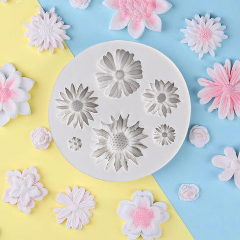 Sunflower Silicone Cookie Biscuit Baking Molds, Decorating Craft Mold
