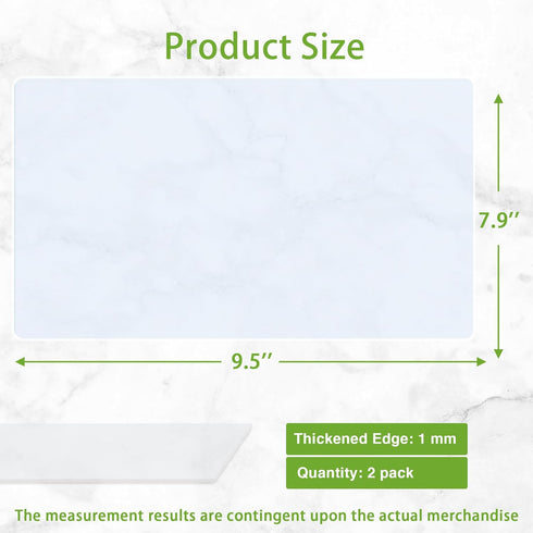 Small Translucent Silicone Mats, 7.9”x9.45” Clear Non-Slip Countertop Protector Liner, 2/Pack