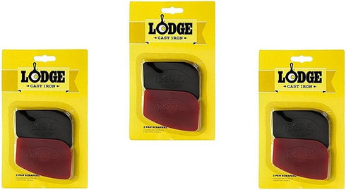 Lodge Polycarbonate Red and Black Pan Scraper, Set of 6