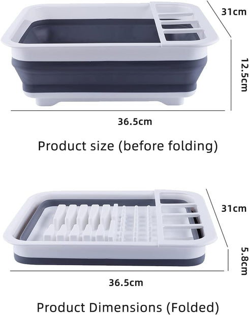 Collapsible Dish Drainer Portable Dinnerware Drainer Organizer for Kitchen RV Campers Travel Trailer Space Saving Kitchen Storage Tray by THANSTAR