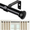 TONIAL 32 to 58 Inch Curtain Rod, Telescoping 3/4 Drapery Rods for Windows 20 to 53 Inch, Decorative Black Rod