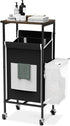 Laundry Hamper with Lid,Rolling Laundry Basket with Wheels,Metal Frame Sorter with Top