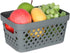 Glad Plastic Baskets for Organizing, Set of 6 Nesting Shelf Bins with Handles, 1 Gallon, Grey