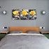 Canvas Wall Art - Black and White Yellow Rose Flowers Paintings - 12" x 16" - 3 Pieces Framed Modern Office Home Decor