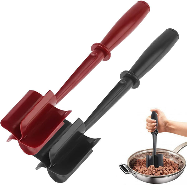 2Pcs Meat Chopper Tool, Ground Beef Meat Masher, Plastic Meat Spatula Chopper, Silicone Chop and Stir Kitchen Tool for