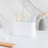 Countertop, Yew Design Matte White Large Toothbrush and Toothpaste Holder and Cup for Bathroom Vanity and Round