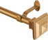 Elrene Home Fashions Florence Single Curtain Rod with Stacked Square Finials, 1" Diameter, Soft Gold, 28X48