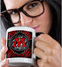3dRose Wicked Red Zebra Initial Letter M Mug, Two Tone, 11 oz, Black/White