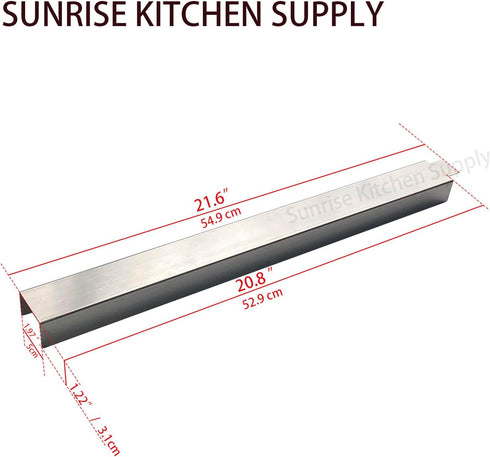 Sunrise Kitchen Supply Stainless Steel Heavy Duty Deep Fryer Joining Strip/Connector (21 5/8"L x 2"W x 1 1/4"H)
