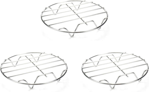 3 Pcs Cooling Racks - Round Steamer Rack Canning Rack for Baking - Stainless Steel, 6 inch