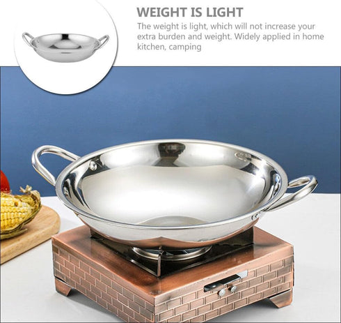 Uonlytech Stainless Steel Pasta Stockpot - Wok Pan for Everyday Cooking