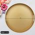 13 Round Gold Decorative Serving Tray with Handles, Versatile Ottoman Tray for Coffee Table, Entertaining, Outdoor