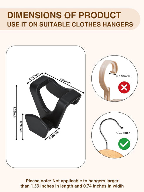 Smartor Clothes Hanger Connector Hooks, 120 Pack Space Saving Hanger Add-on Hook for Closet Storage and Organization