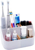 Electric Toothbrush Holders for Bathrooms - White Tooth Brushing Holder with Bamboo Dividers for Countertop