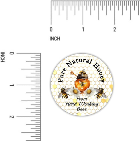 Set 40 of Natural Honey Jar Labels - Glossy Stickers & Tags