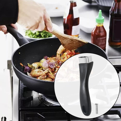 Pot Handle, Scald-Proof Long Handle Replacement Grip for Cookware Pot Lid with Screw