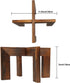 2 Pack 5-15 Inch Gendral Forwepup Wood Plant Stand, Mid Century Modern Planter Stand Rattan Flower Pot Stand, Low Short