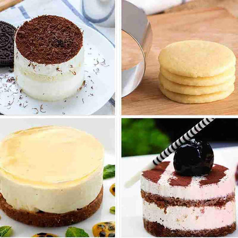 5Pcs Round Cake Rings Mold, 2-Inch Mini Cake & Pastry Ring, Stainless Steel Mousse Dessert Rings Set