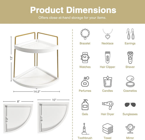 Counter 2 Countertop, Forbena Corner Bathroom Organizer, Tier Bathroom Organizer Small Bathroom Sink Top Trays Corner