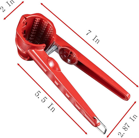 7 Inch 2 Nut Cracker, Holes Red Alloy Walnut Clip Press Easy for Peanuts, Chinese Chestnut, Walnuts and All Nuts (red)