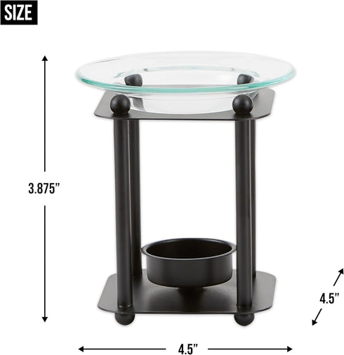 Gifts & Decor Zingz & Thingz Art Deco Collection Structural Metal Oil Warmer - 3.875x3.875x4.5