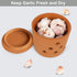 12 LEEPENK Terracotta Garlic Keeper,Vented Clay Garlic Storage Container Saver with Lid and Air Vent,Reserve