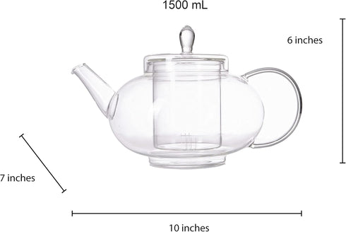 LEMONSODA Glass Kettle, Tea Pot (1500 mL)
