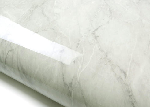 ROSEROSA Peel and Stick PVC Faux Marble Wallpaper - Self-Adhesive Counter Top Shelf Liner Carrara (PGS4133)