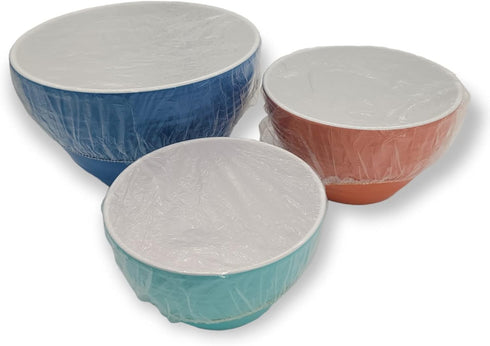 10-Piece Reusable Fitted Elastic Food Bowl Cover Set, Fits Bowls from 7" to 14" (1 Set)