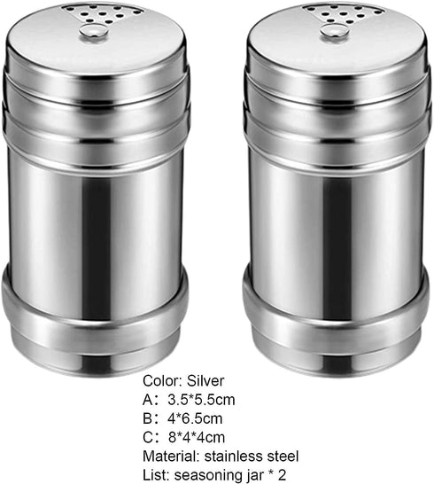 Stainless Steel Sugar Shakers, Dust-proof Spice Salt Pepper Organizer Container