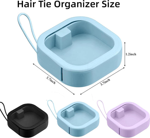 2 pcs Portable Hair Tie Organizer, Travel Qtip Holder, Bathroom Storage Dispenser for Cotton Swabs and Hair Accessories