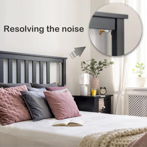 Krisler Adjustable Headboard Stoppers for Wall, Iron Bed Frame Anti-Shake Tool, Easy Install, Wall Protection, 30-64mm