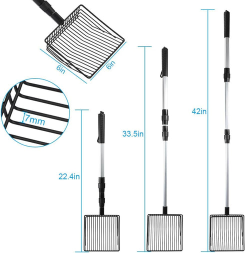 Kalekey 2 Pack Chicken(22.4 42 Inch), Chicken Poop Scooper, Stretchable Litter Scooper for to Detachable Chicken Coop