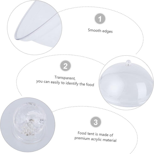 Cabilock Acrylic Food Cover, 8 Inches Round Cake Dome Cloche, Clear Food Snack Display Cover for Cake, 8.3X4.7 Inch