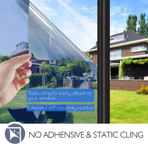 HIDBEA One Way Mirror Window Film for Daytime Privacy, Heat Control Anti UV Reflective Window Tint
