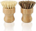 2 Pack Bamboo Dish Scrub Brush, Natural Scrub Cleaning Brush for Dishes, Cast Iron Pots, Household Cleaning