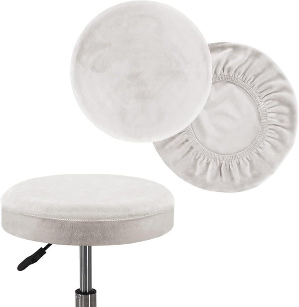 GAMUKAI 2 Pack Round Bar Stool Covers Stretchable Round Vanity Stool Cover, Fits