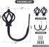 KAMANINA Decorative Curtain Drapery Holdbacks, Twisted Cage Finials, Black (1 Pair/2 Pack)