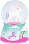 Elanze Designs 80MM Flying Rainbow Unicorn Musical Glitter Water Snow Globe, Plays Tune, Tabletop Decoration