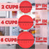 CIBI Food Storage Container Lids (2 Cups, Red - 6PK) for Pyrex and Anchor Round Glass Containers