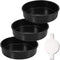 HIWARE 8-Inch Round Cake Pan Set of 3, Nonstick Baking Pans with 90 Pieces Parchment Paper