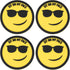 4 Set, Pcs Sit On My Face Funny Coasters for Drinks, Drink Coasters for Coffee Table, Gold & Black Smirking Smile
