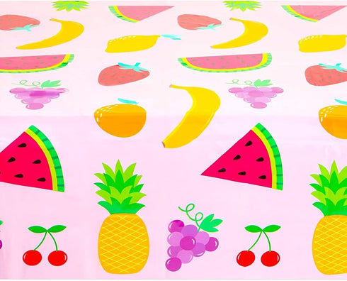 Sparkle and Bash Tablecloth for Two-tti Frutti 2nd Birthday Party Decorations (Pink, 54 x 108 in, 3 Pack)