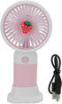 Mini Handheld Fan - USB Rechargeable Cartoon Strawberry Portable Fan for Home Office Outdoor