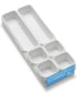 Madesmart 9-Piece Interlocking Bin Pack for Drawer Organization, White Plastic Organizer Tray