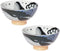 Minoru Touki White Wave Whale Blue Ceramic Rice Bowl, Small Set of 2 f4.4×H2.4in 11.29oz