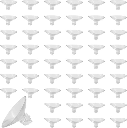 50 Pack Small Suction Cups 25mm with Holes for Glass Table Tops, Prevent Sliding and Home Decoration