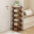 Closet (Tawny-6 YYW Bamboo Shoe Rack for Entryway,Installation-Free and Foldable Vertical Shoe Storage Organizer,Free