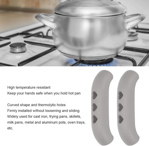 Dioche 2Pcs Silicone Hot Handle Holder, Heat Resistant Non Slip Pot Grip Sleeve for Frying Pans, Skillets
